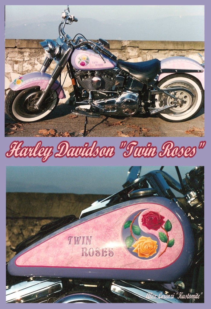 Harley Davidson Twin Roses