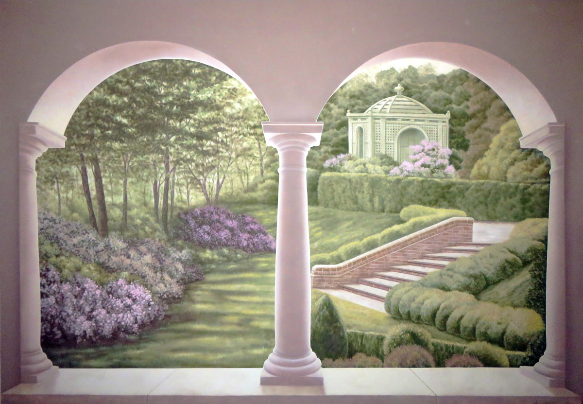 Giardino Romantico Trompe L'Oeil - Alex Lorenzi, Pittore Decoratore  Aerografista - Milano, Bergamo, Brescia